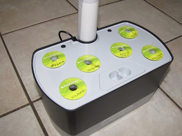 AeroGarden Harvest with seed pods seated, ready to start growing plants