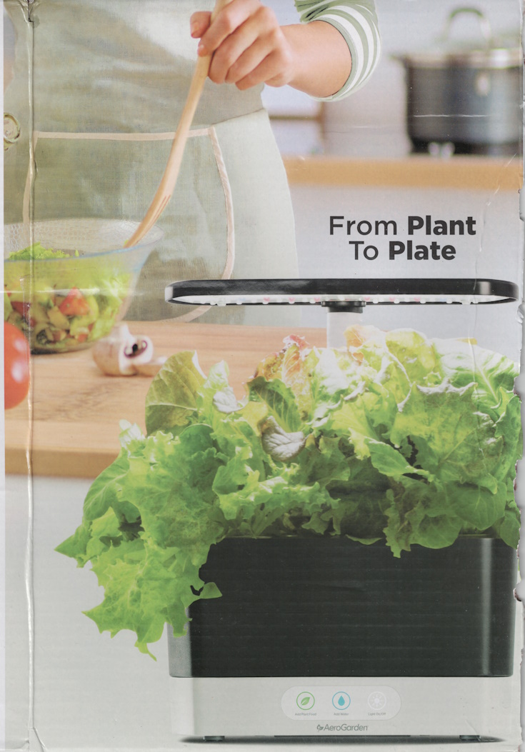 Side One view of the AeroGarden Harvest box