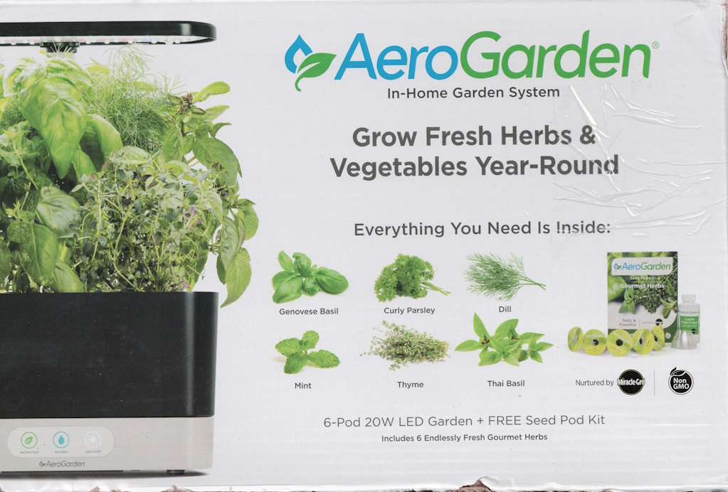 Top view of the AeroGarden Harvest box