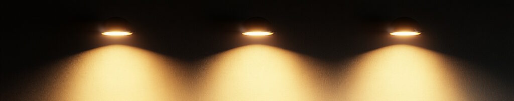 Three light sources with overlapping light